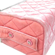 CHANEL 1996-1997 Vanity Handbag Velvet Pink