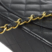 CHANEL Classic Flap Mini Square Chain Shoulder Bag Black Caviar