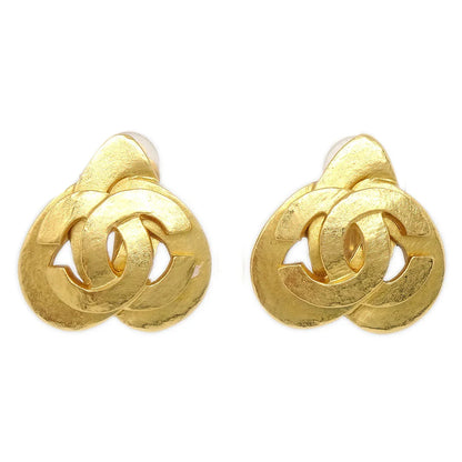 Chanel 1997 Heart Earrings Gold Clip-On 97P