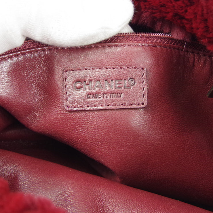 CHANEL 2000-2001 Chain Tote Bordeaux Fur