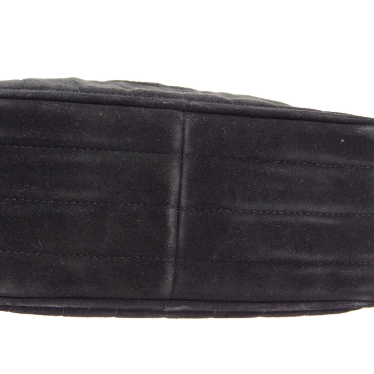 CHANEL 1996-1997 Vertical Camera Bag Mini Black Suede