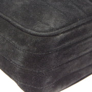 Chanel 1996-1997 Vertical Camera Bag Mini Black Suede