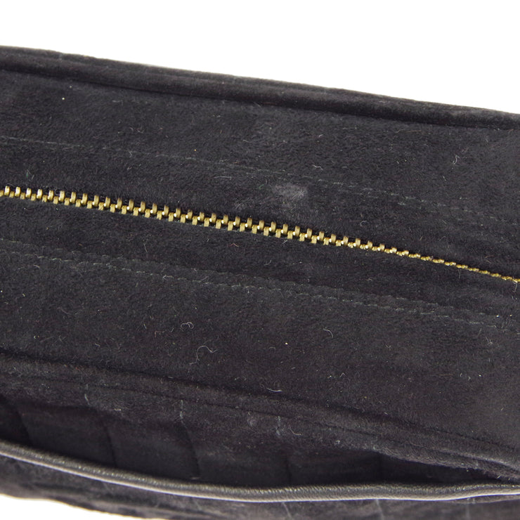 Chanel 1996-1997 Vertical Camera Bag Mini Black Suede