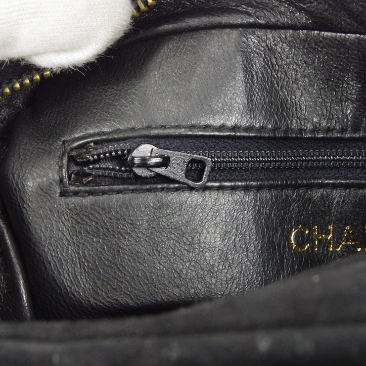 香奈儿（Chanel）1996-1997垂直相机包迷你黑色绒面革