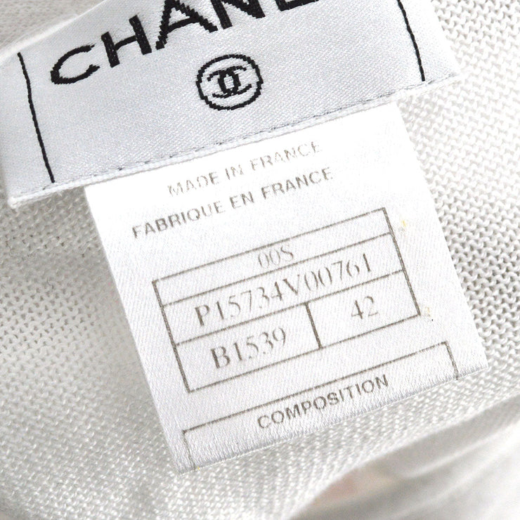 CHANEL 2000 Spring logo-jacquard knit top #42