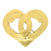 Chanel 1995 Heart Brooch Pin Corsage Gold 95p