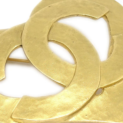 CHANEL 1995 Heart Brooch Pin Gold