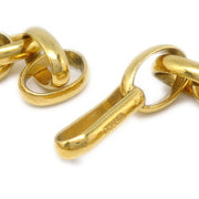 CHANEL Logo Cutout Gold Chain Pendant Necklace
