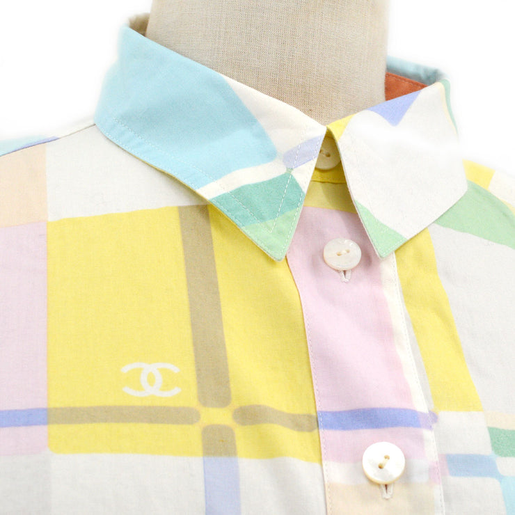CHANEL 1999 Cruise graphic-print cotton shirt #38