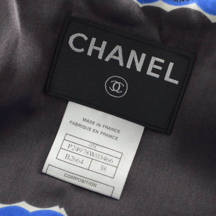 CHANEL 2005 Cruise logo-patch double breasted blazer #38