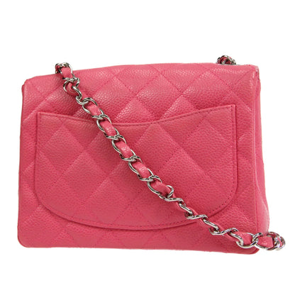 CHANEL * 2006-2008 Classic Square Flap Mini 17 SHW Pink Caviar