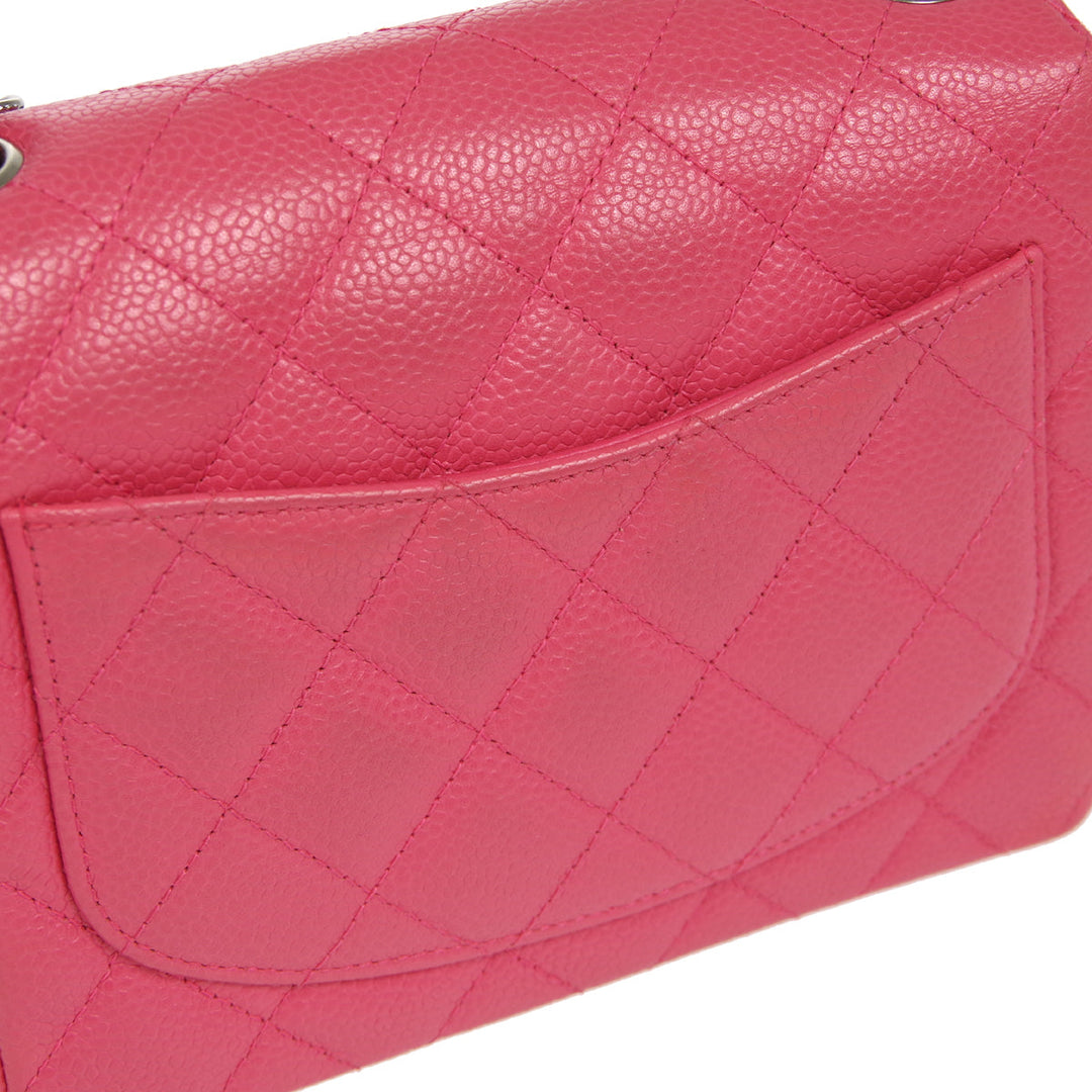CHANEL Crumpled Calfskin Medium Chain All Over Flap Pink