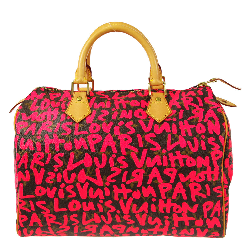 LOUIS VUITTON SPEEDY 30 HANDBAG MONOGRAM GRAFFITI FUCHSIA M93704