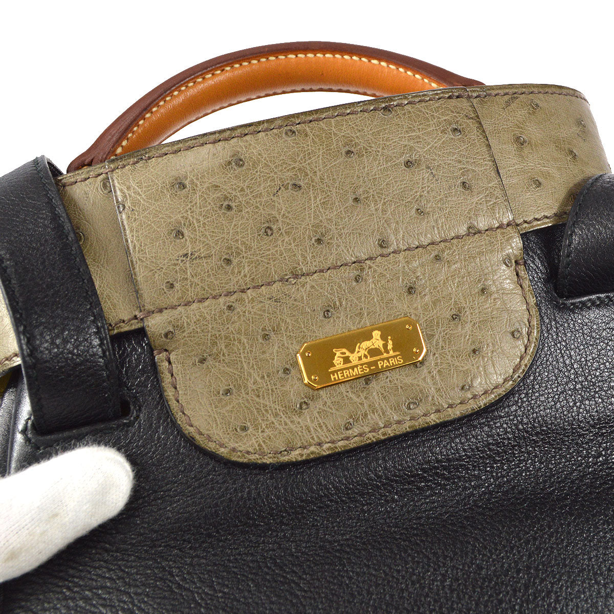 HERMES * 1988 SMAC Black Gulliver Ostrich