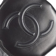 CHANEL 2001-2003 Choco Bar Cylindrical Handbag Black Lambskin