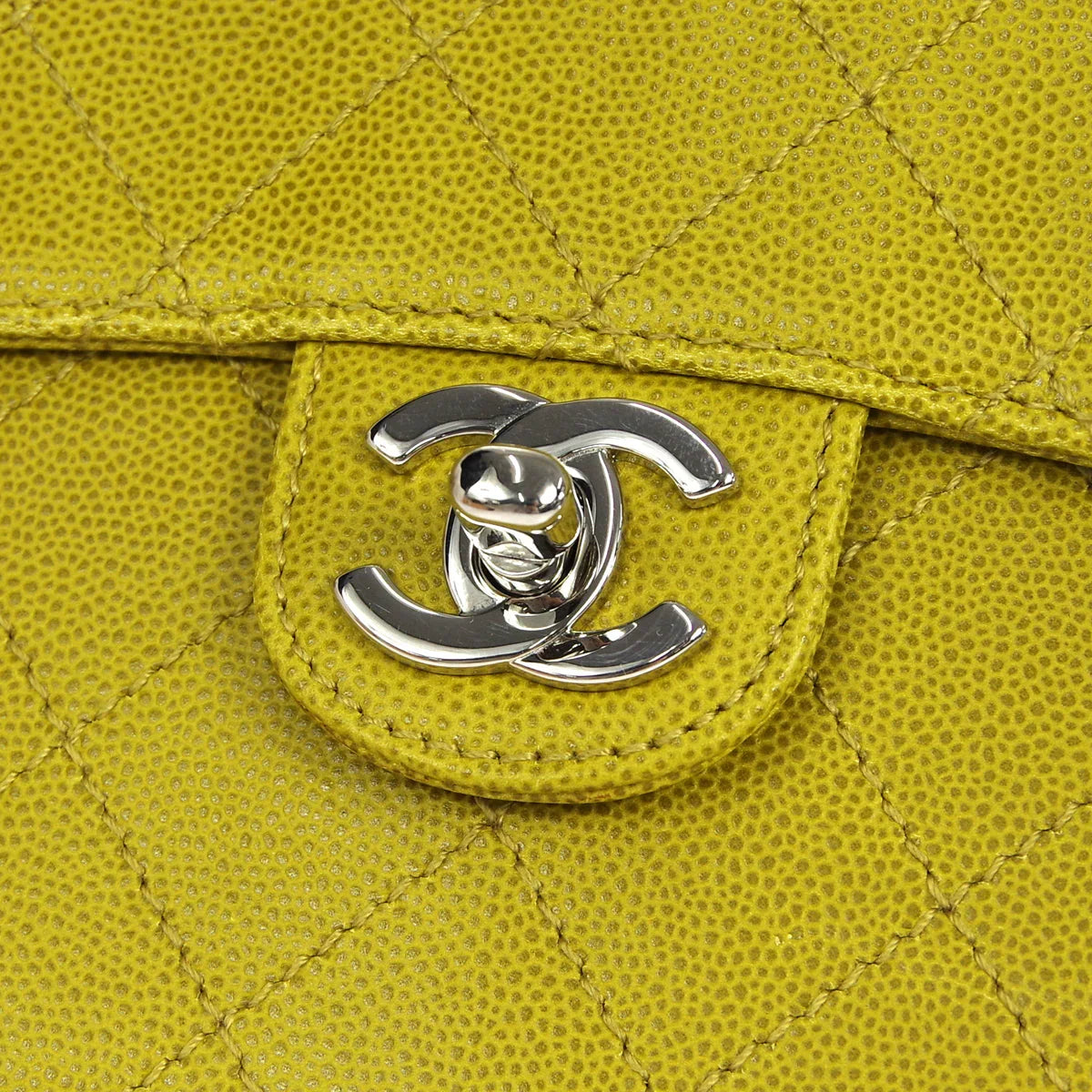 CHANEL * 1997-1999 Classic Square Flap 17 Green Caviar