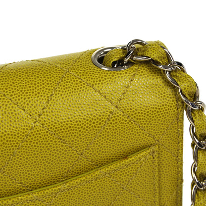 CHANEL * 1997-1999 Classic Square Flap 17 Green Caviar