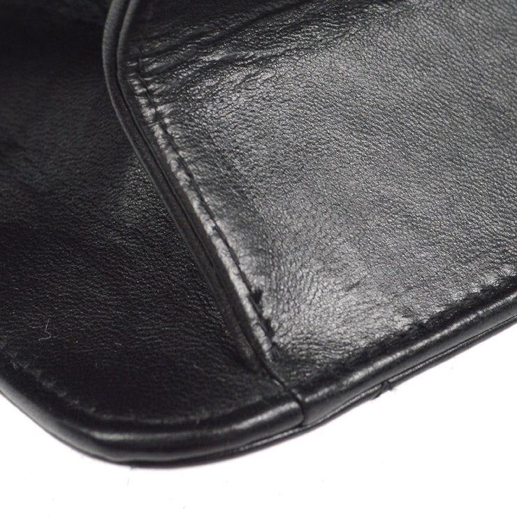 Chanel 2000-2001 Turnlock Half Flap Medium Black Lambskin