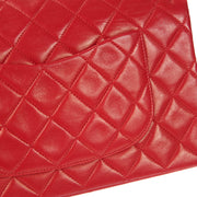 CHANEL 1990s Classic Double Flap Medium Red Lambskin