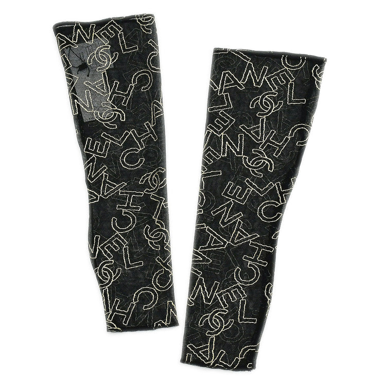 CHANEL 2005 Fall logo print arm warmers #2