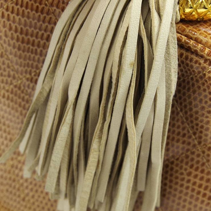 CHANEL * 1989-1991 Pocket Camera Bag Mini Beige Lizard