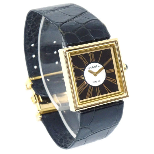 Chanel 1989 Mademoiselle Watch Quartz 18KYG鳄鱼