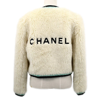Chanel Fall 1994 logo collarless jacket