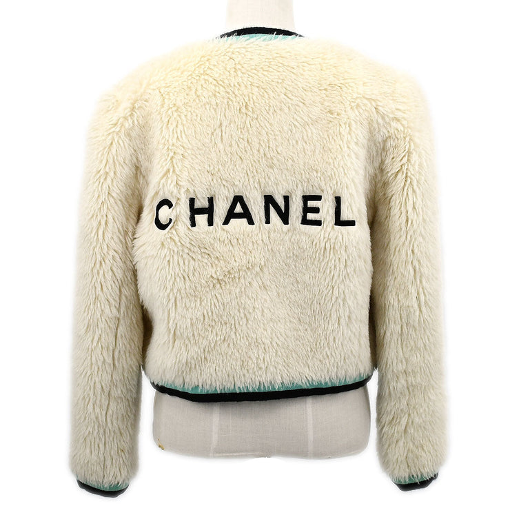 Chanel Fall 1994 logo-embroidered collarless jacket