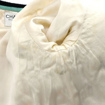 Chanel Fall 1994 logo collarless jacket