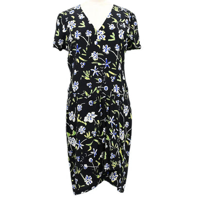 Chanel 1997 Spring floral-print draped silk dress #42