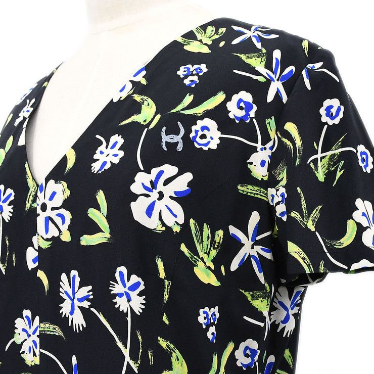 CHANEL 1997 Spring floral-print draped silk dress #42 – AMORE Vintage Tokyo