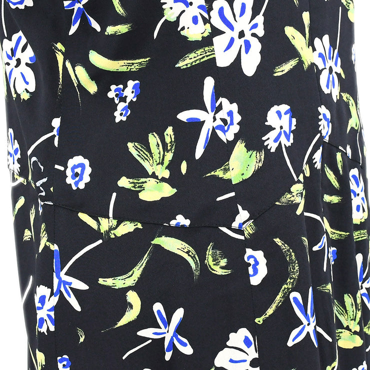 CHANEL 1997 Spring floral-print draped silk dress #42