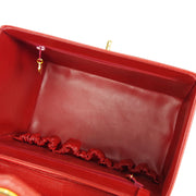 CHANEL 1994-1996 Circled CC Vanity Handbag Red Caviar