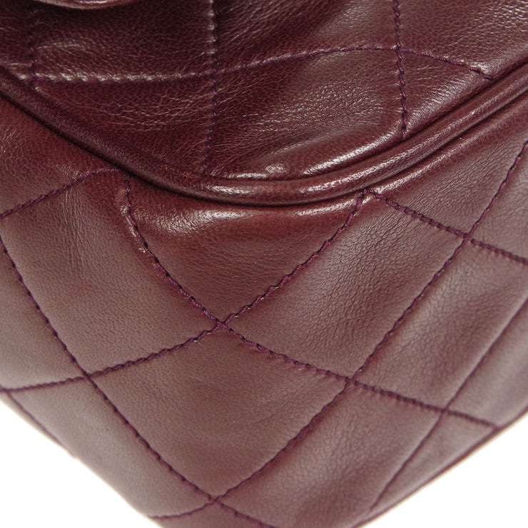 CHANEL 1991-1994 Pocket Camera Bag Mini Bordeaux Lambskin