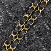 CHANEL Classic Flap Mini Square Chain Shoulder Bag Black Caviar