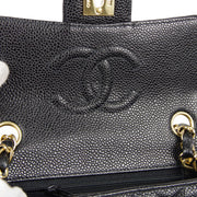 CHANEL Classic Flap Mini Square Chain Shoulder Bag Black Caviar