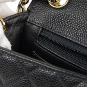 CHANEL Classic Flap Mini Square Chain Shoulder Bag Black Caviar