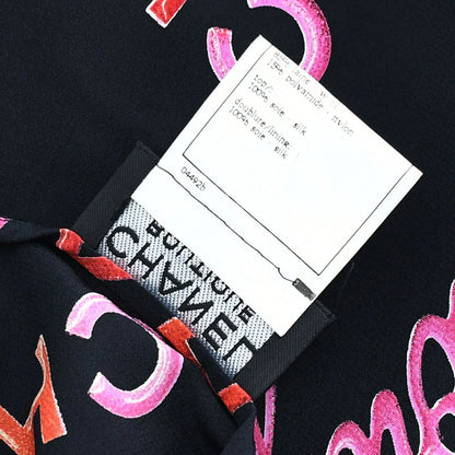 Chanel 1996 Spring Logo Pattern Sleeveless Silk Blouse #42