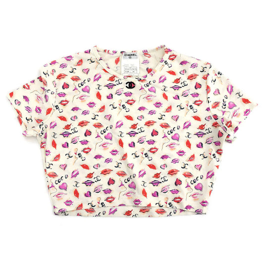 Chanel 1995 Spring Lip Print Cropped Top #44