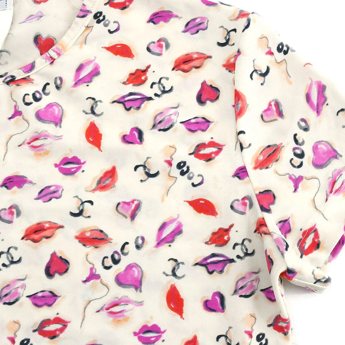 Chanel 1995 Spring Lip Print Cropped Top #44