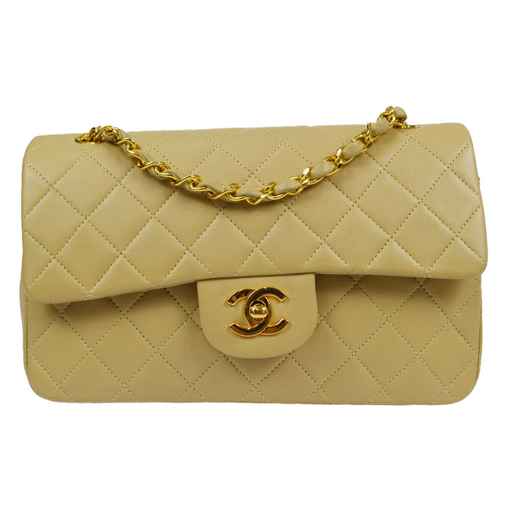 CHANEL 1989-1991 Classic Double Flap Small Beige Lambskin – AMORE