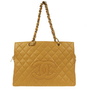 Chanel 2003-2004 Grand Shopping Tote GST Beige Caviar