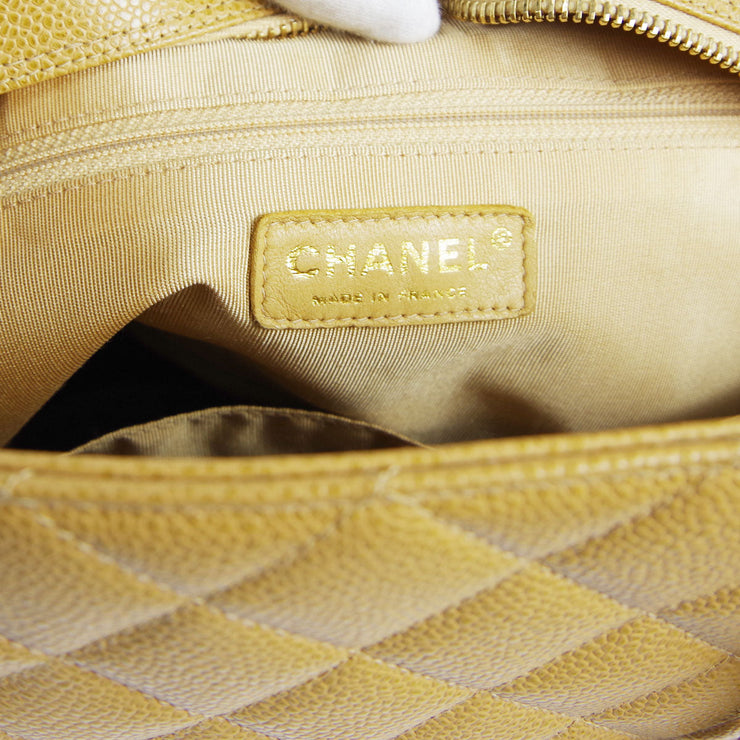 Chanel 2003-2004 Grand Shopping Tote GST Beige Caviar