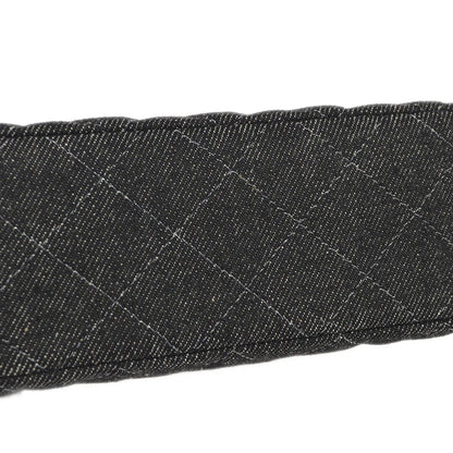 CHANEL 1997-1999 Classic Flap Mini Square 17 Black Denim