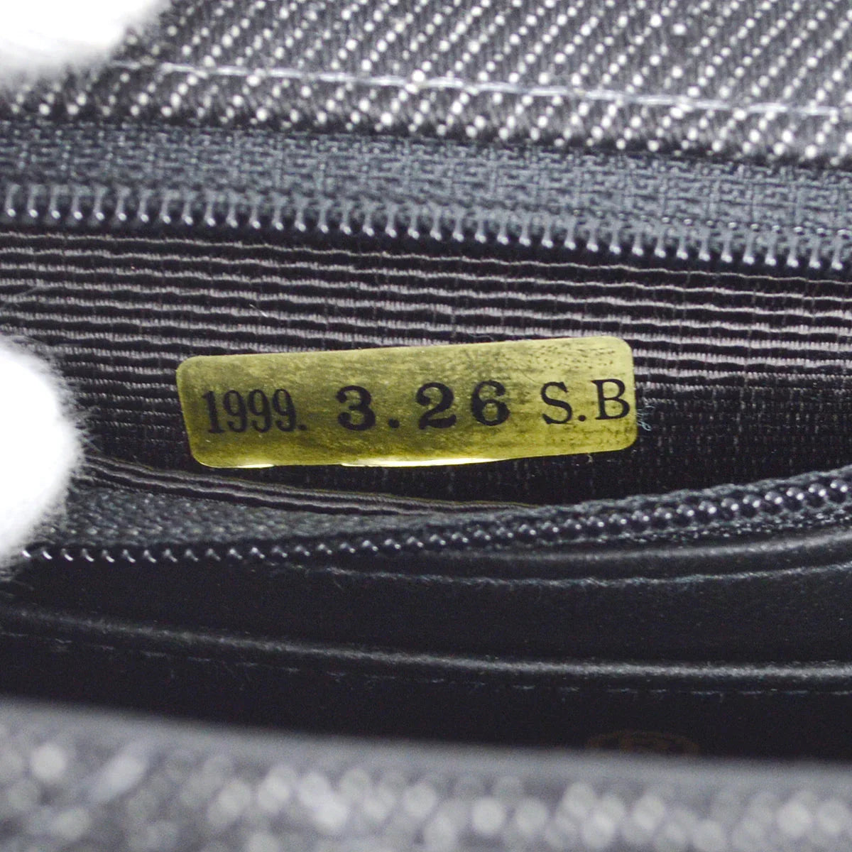 CHANEL 1997-1999 Classic Flap Mini Square 17 Black Denim