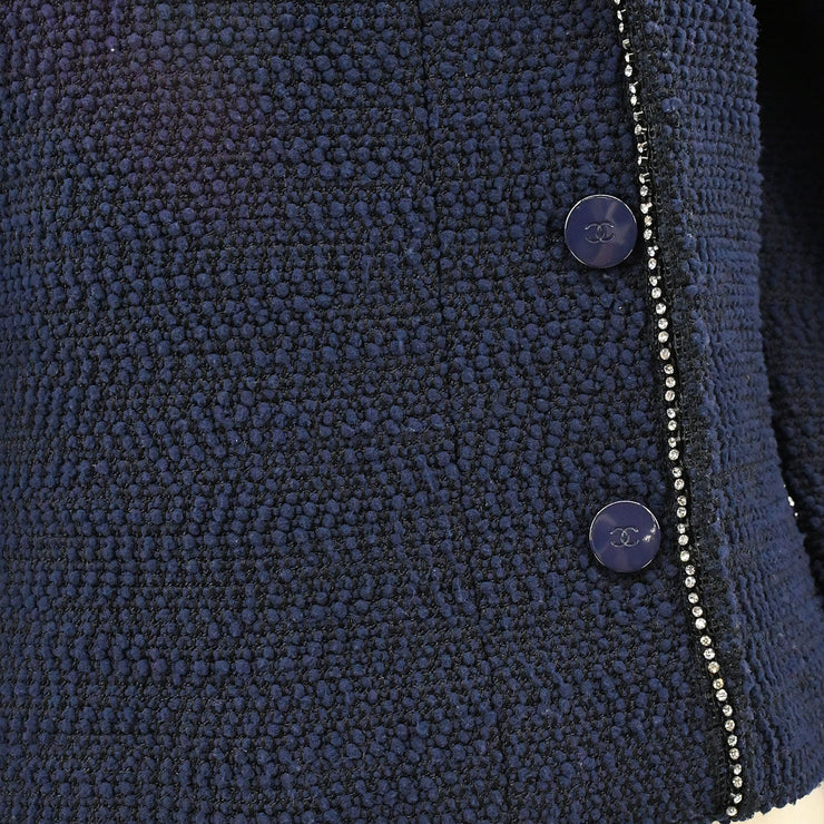 CHANEL 2000 Fall off-center fastening tweed jacket #40