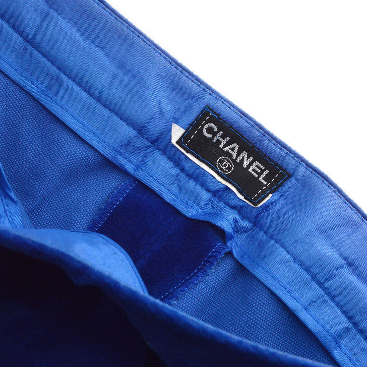 Chanel straight-legged cropped velvet trousers