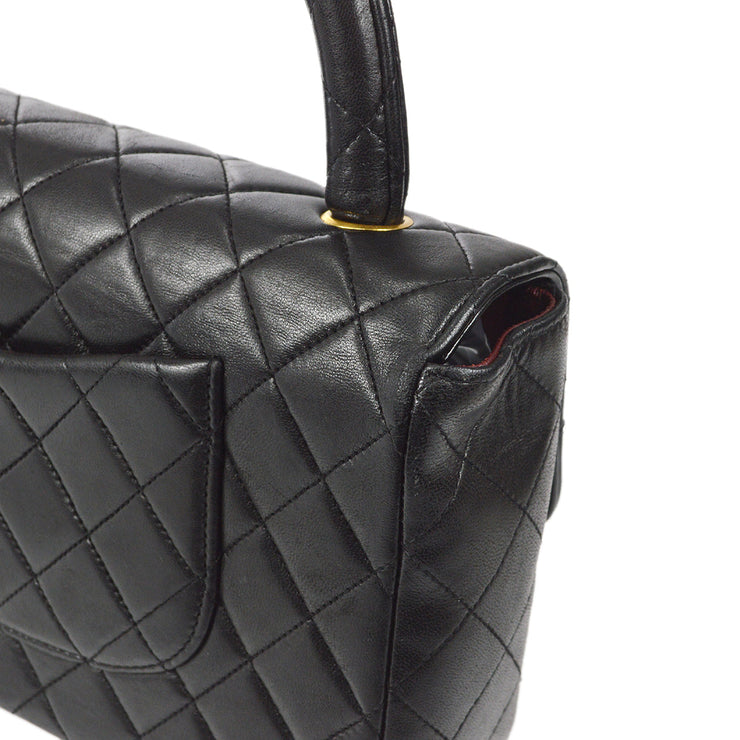 Chanel 1991-1994 Classic Flap Handbag Medium Black Lambskin