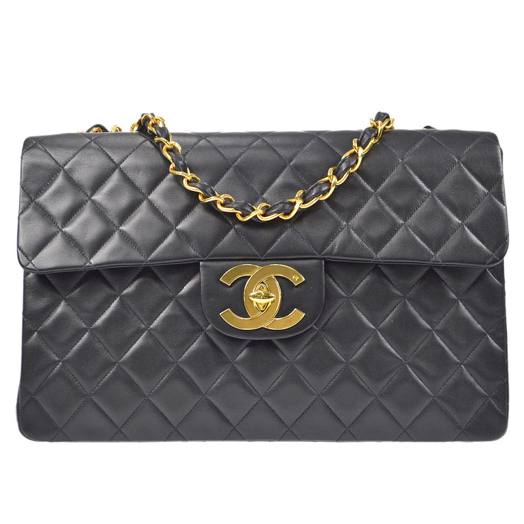 CHANEL 1991-1994 Classic Flap Maxi Black Lambskin