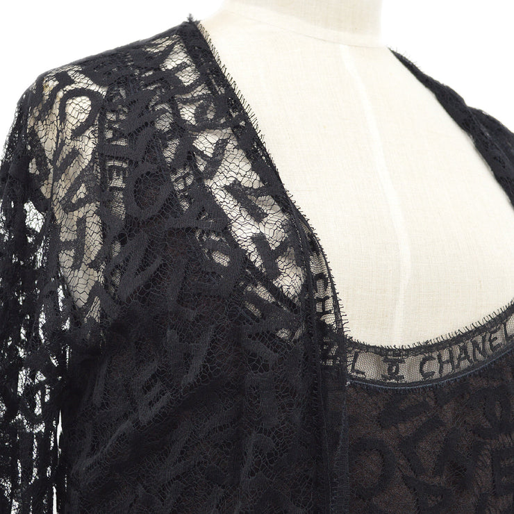 CHANEL 1998 Fall logo-lettering lace dress #38 – AMORE Vintage Tokyo
